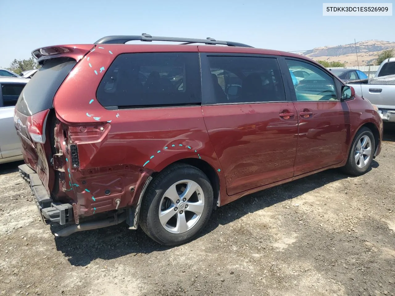 2014 Toyota Sienna Le VIN: 5TDKK3DC1ES526909 Lot: 62932404