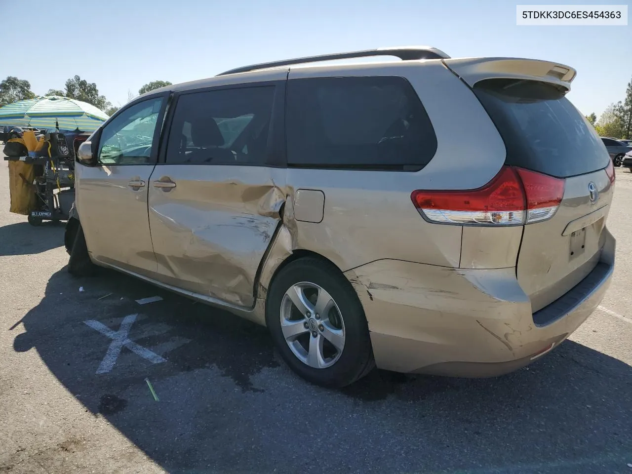 2014 Toyota Sienna Le VIN: 5TDKK3DC6ES454363 Lot: 64883134