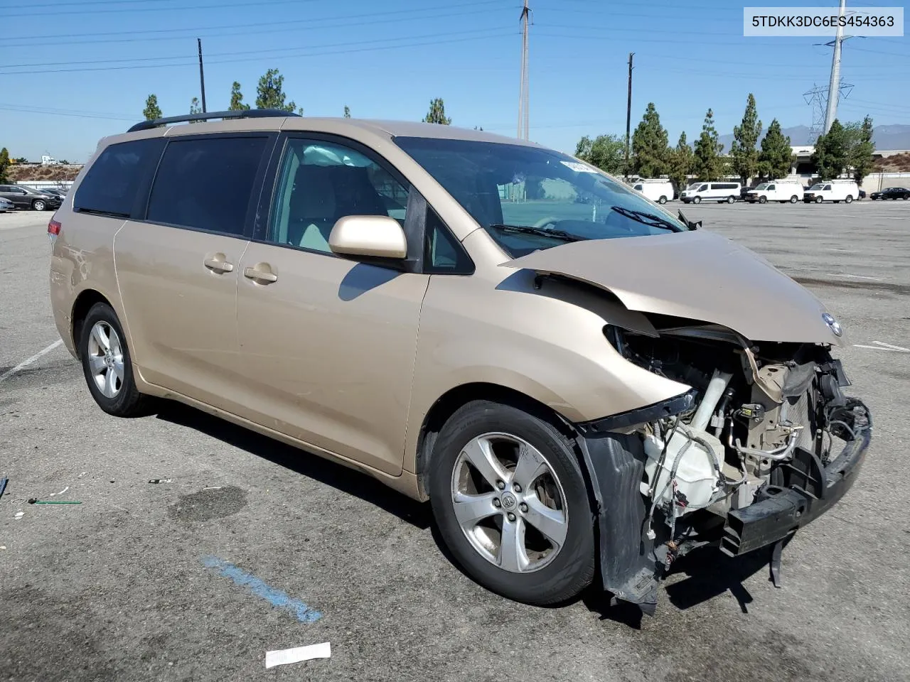 2014 Toyota Sienna Le VIN: 5TDKK3DC6ES454363 Lot: 64883134