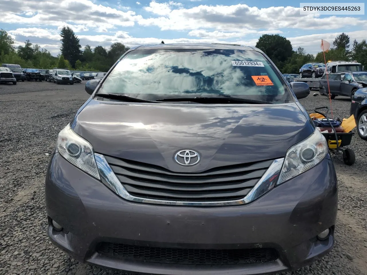 2014 Toyota Sienna Xle VIN: 5TDYK3DC9ES445263 Lot: 65012934