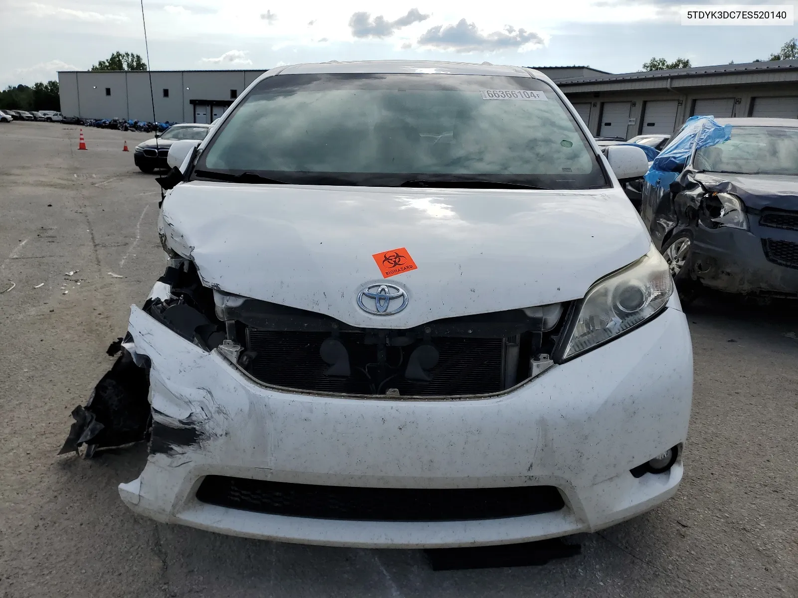 2014 Toyota Sienna Xle VIN: 5TDYK3DC7ES520140 Lot: 66366104