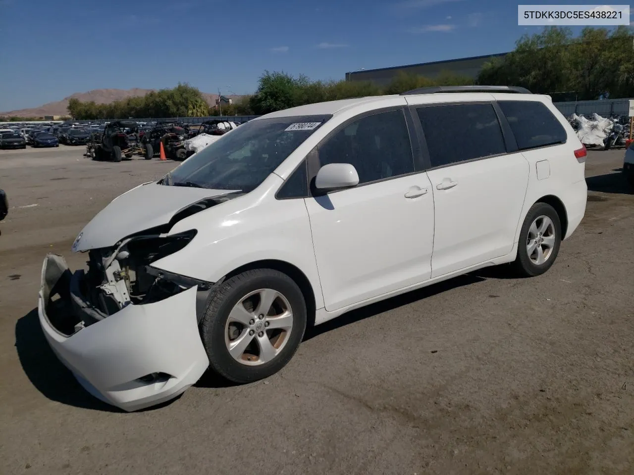 2014 Toyota Sienna Le VIN: 5TDKK3DC5ES438221 Lot: 67980744