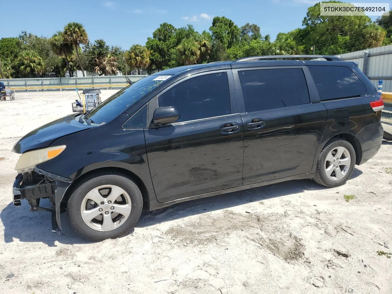 2014 Toyota Sienna Le VIN: 5TDKK3DC7ES492104 Lot: 68685694