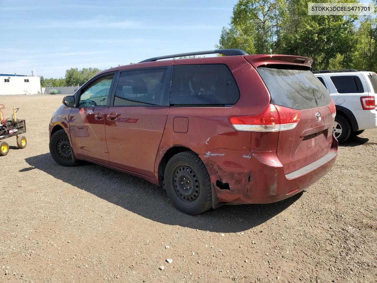 2014 Toyota Sienna Le VIN: 5TDKK3DC8ES471701 Lot: 69332854