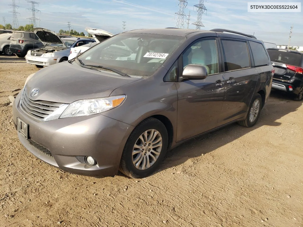 2014 Toyota Sienna Xle VIN: 5TDYK3DC0ES522604 Lot: 70742764