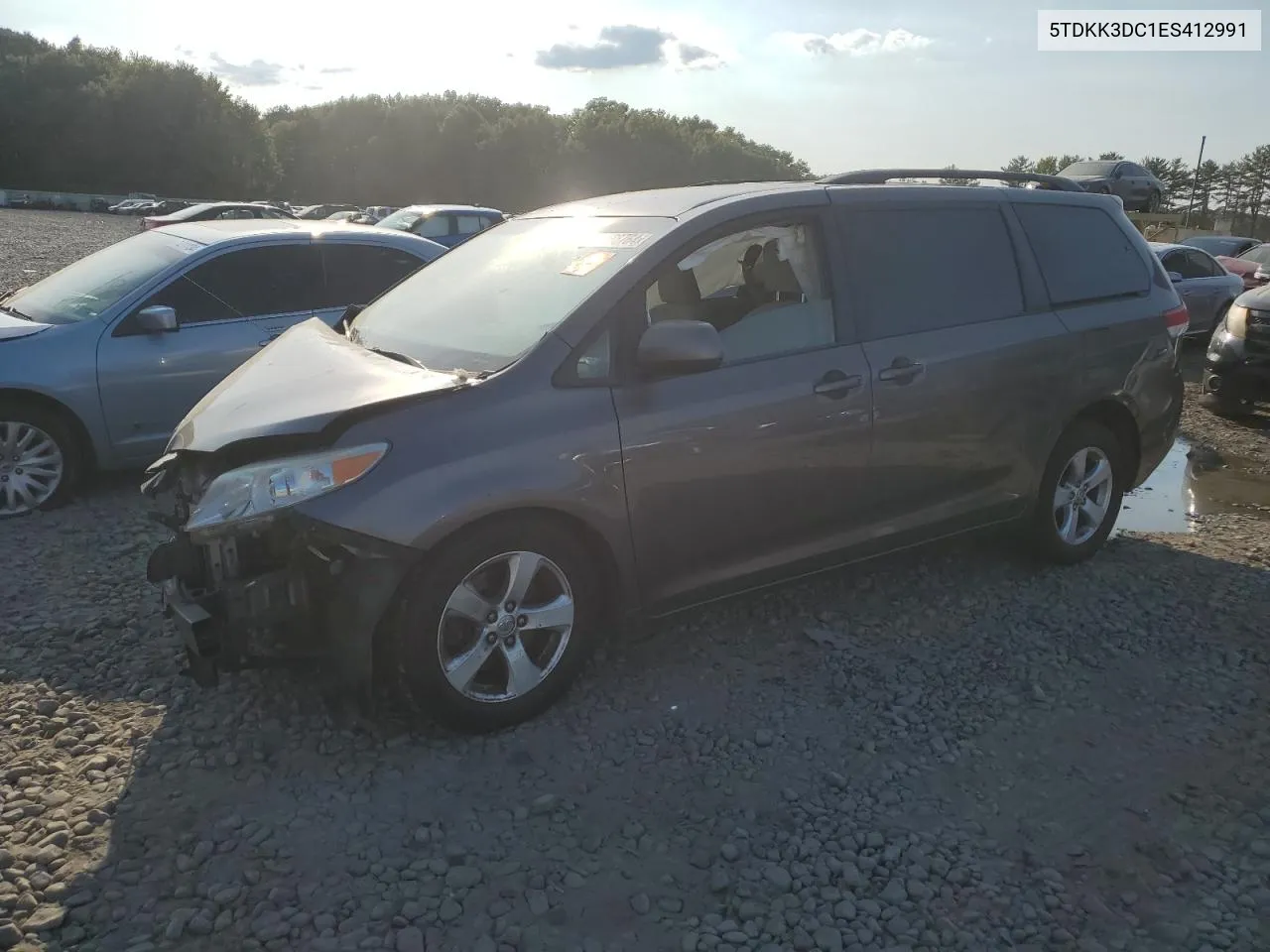 2014 Toyota Sienna Le VIN: 5TDKK3DC1ES412991 Lot: 71468764