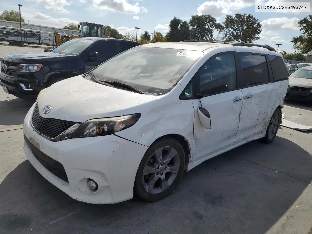 2014 Toyota Sienna Sport VIN: 5TDXK3DC2ES493747 Lot: 71501004