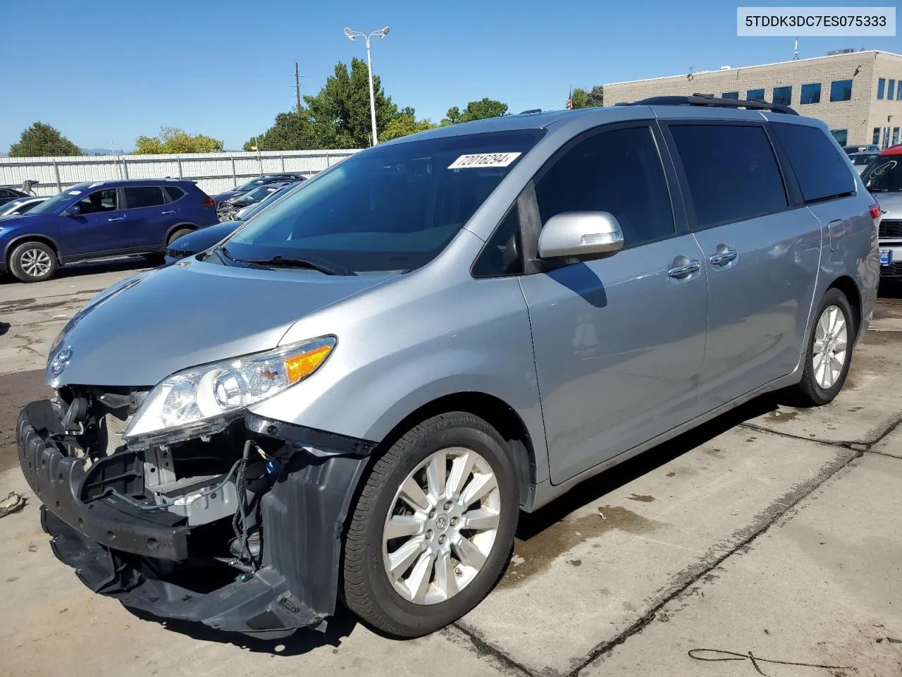 2014 Toyota Sienna Xle VIN: 5TDDK3DC7ES075333 Lot: 72016294