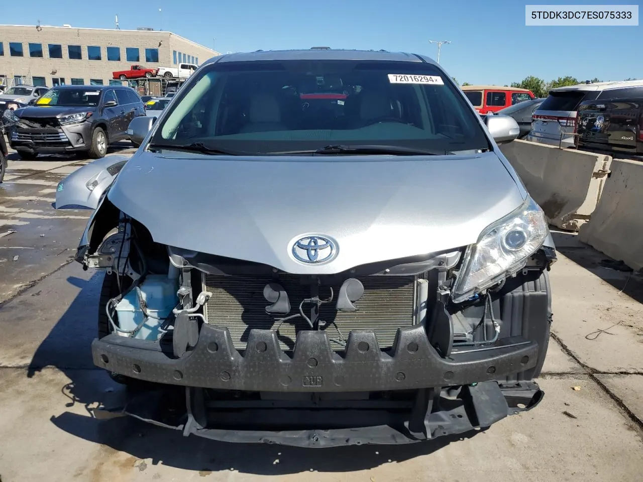 2014 Toyota Sienna Xle VIN: 5TDDK3DC7ES075333 Lot: 72016294