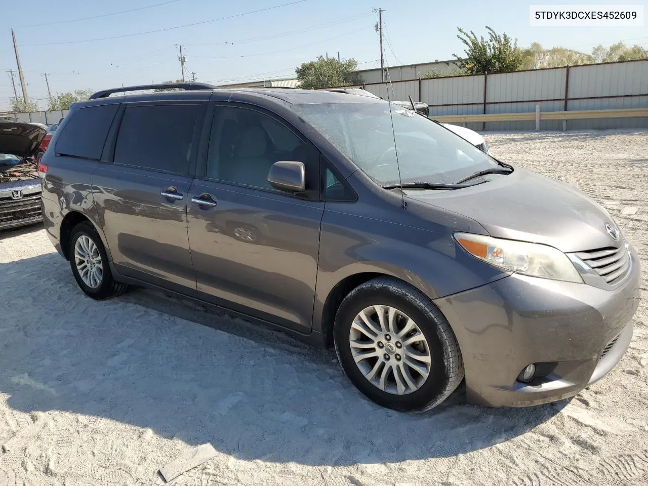 2014 Toyota Sienna Xle VIN: 5TDYK3DCXES452609 Lot: 73501934