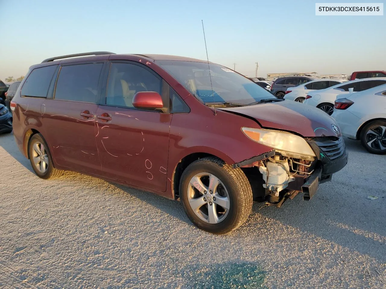 2014 Toyota Sienna Le VIN: 5TDKK3DCXES415615 Lot: 74707814