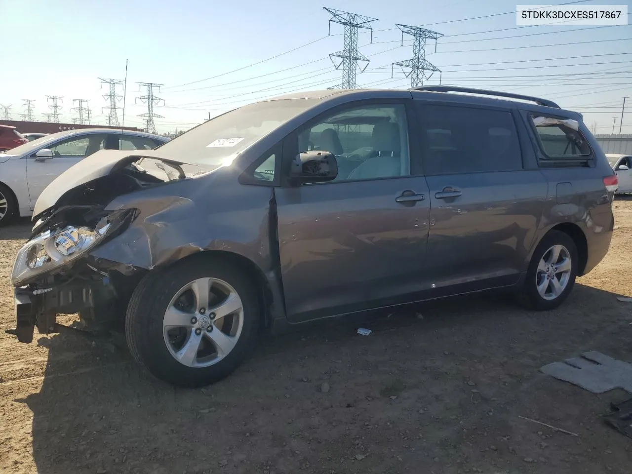 2014 Toyota Sienna Le VIN: 5TDKK3DCXES517867 Lot: 75132744