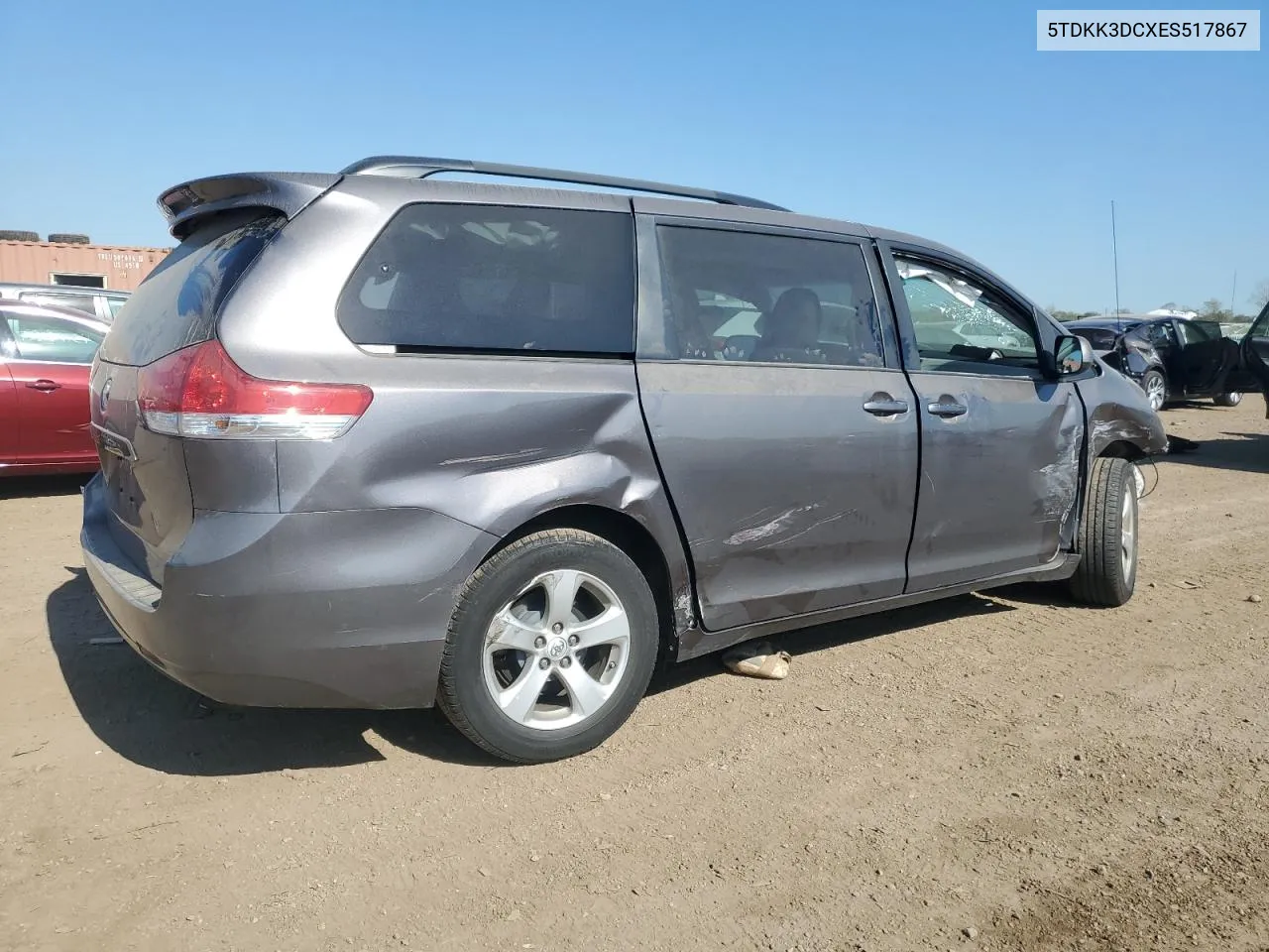 2014 Toyota Sienna Le VIN: 5TDKK3DCXES517867 Lot: 75132744