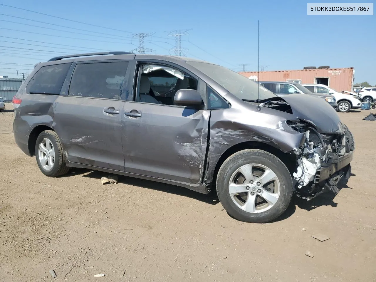 2014 Toyota Sienna Le VIN: 5TDKK3DCXES517867 Lot: 75132744