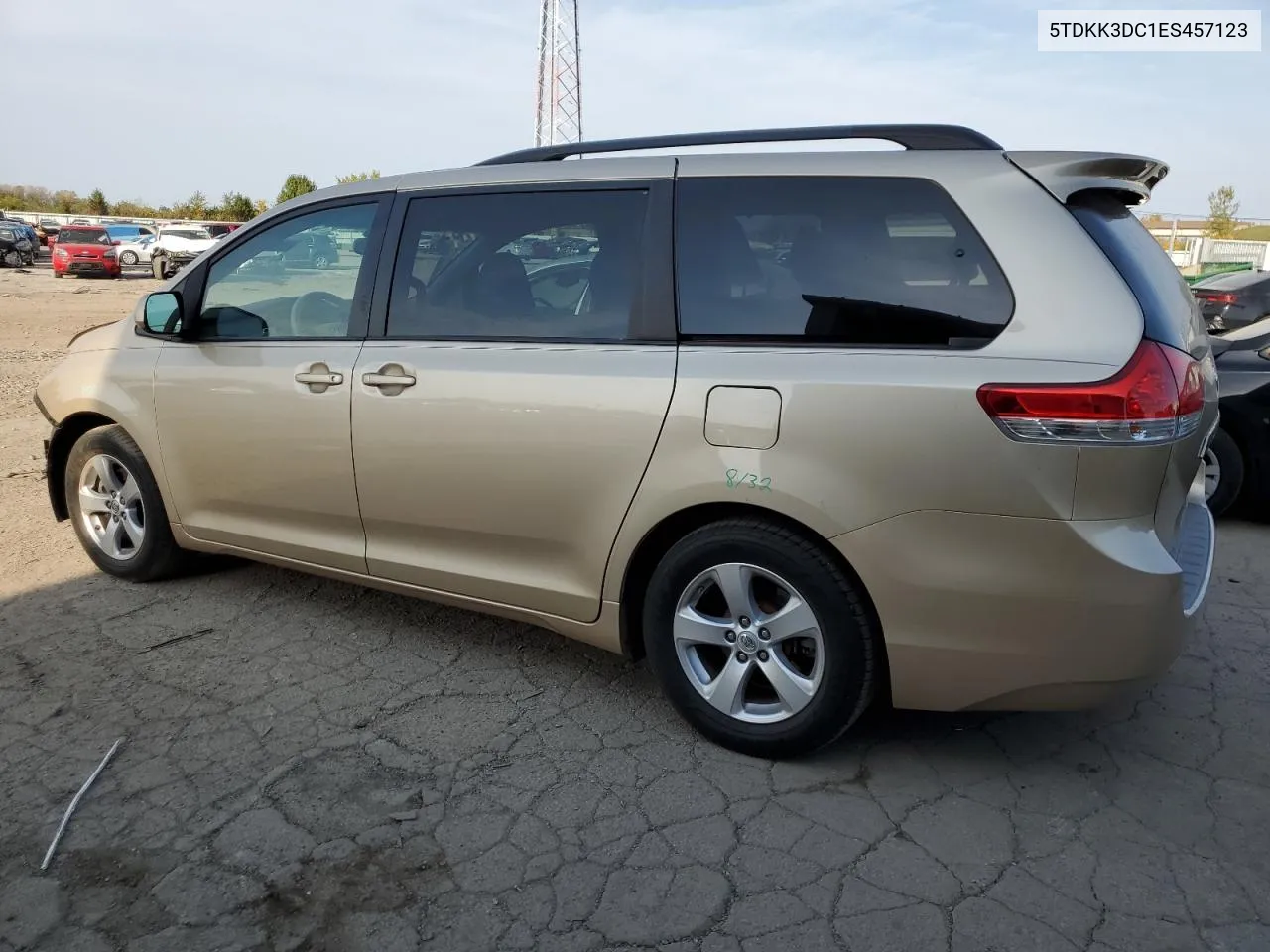 2014 Toyota Sienna Le VIN: 5TDKK3DC1ES457123 Lot: 75406194