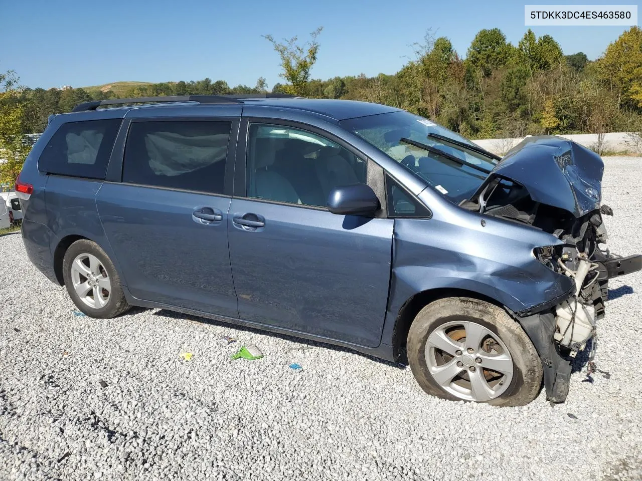 2014 Toyota Sienna Le VIN: 5TDKK3DC4ES463580 Lot: 75612354