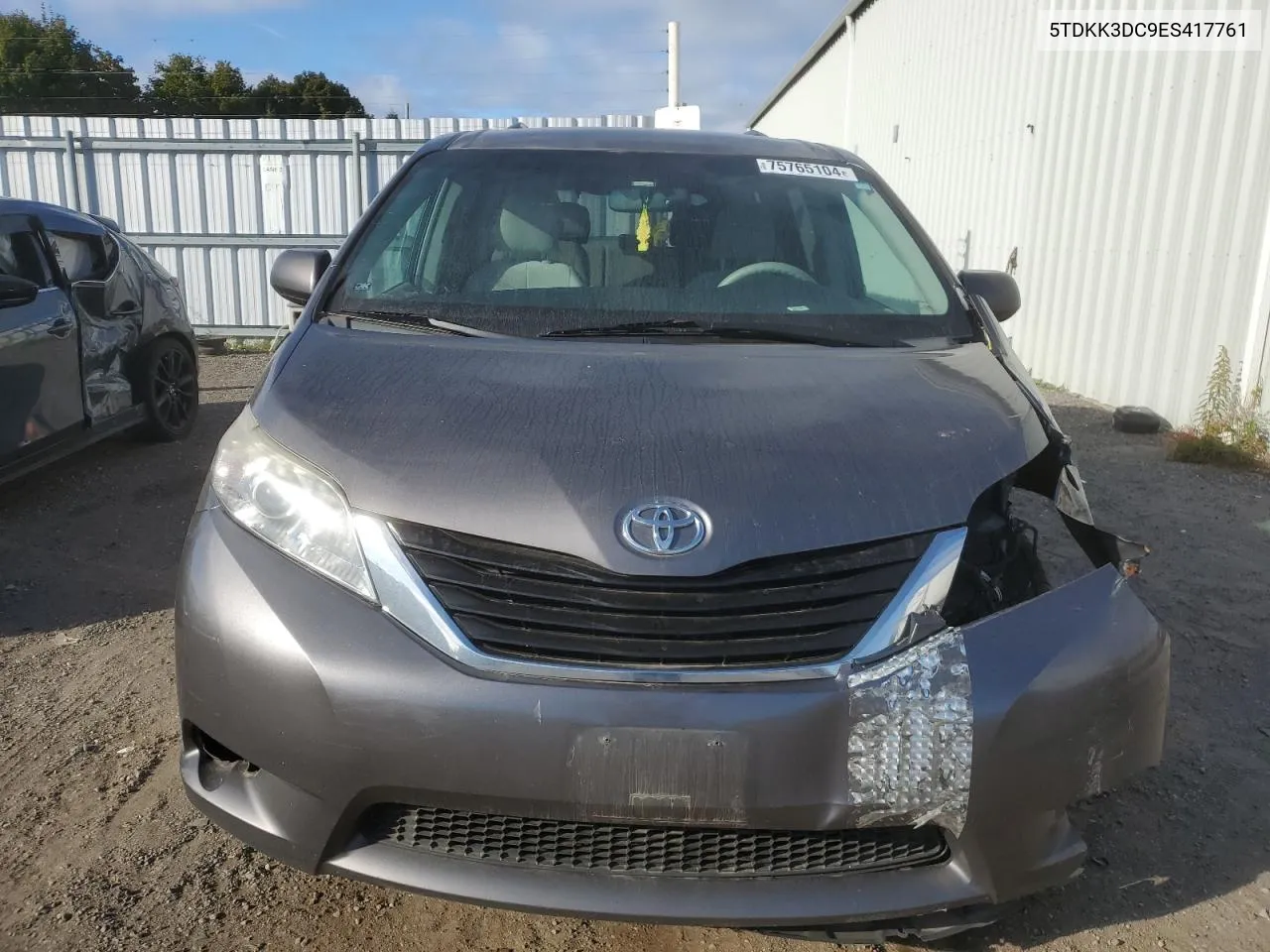 2014 Toyota Sienna Le VIN: 5TDKK3DC9ES417761 Lot: 75765104