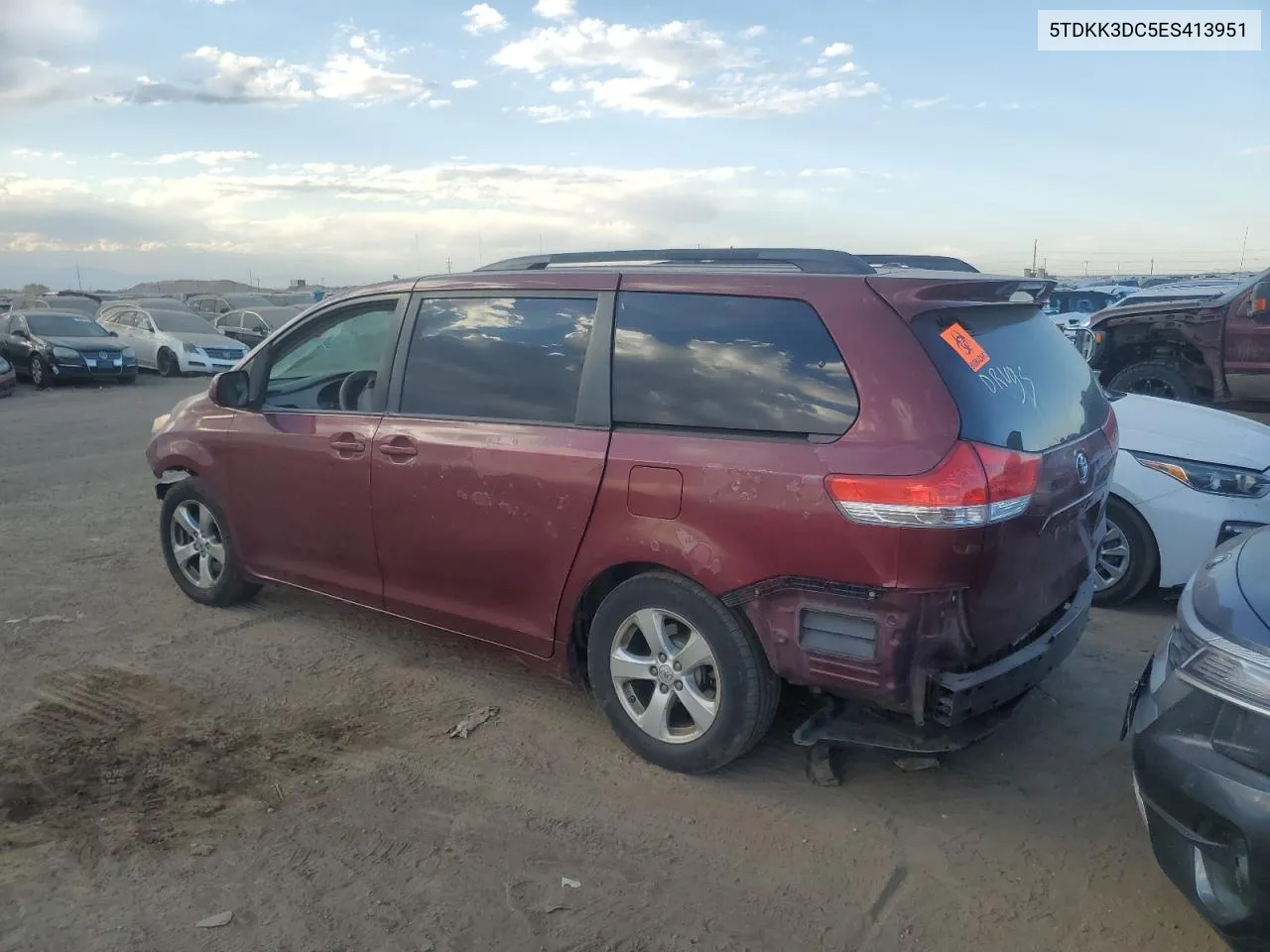 2014 Toyota Sienna Le VIN: 5TDKK3DC5ES413951 Lot: 76537434