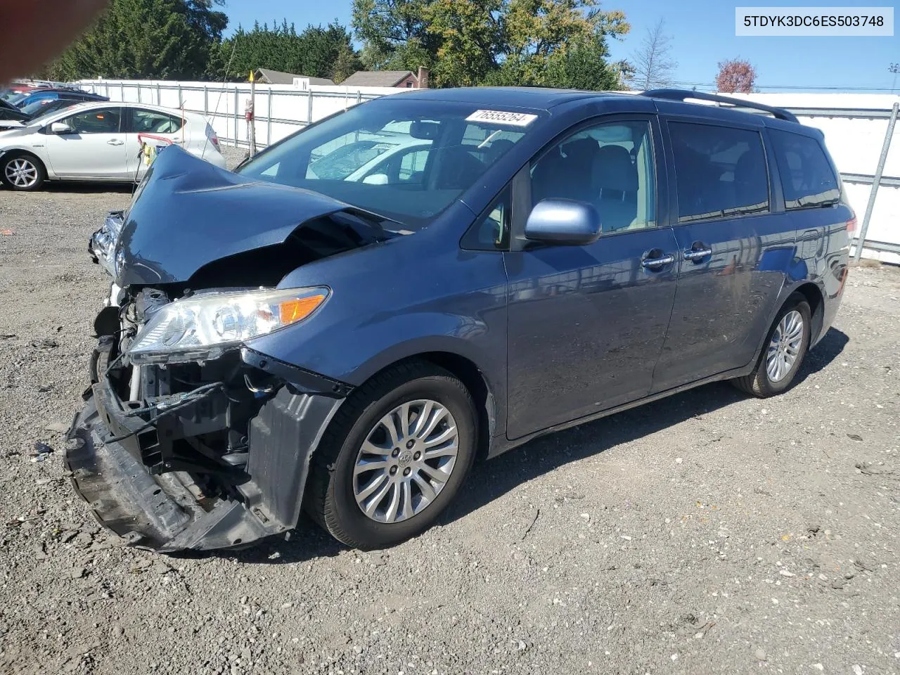 2014 Toyota Sienna Xle VIN: 5TDYK3DC6ES503748 Lot: 76555264