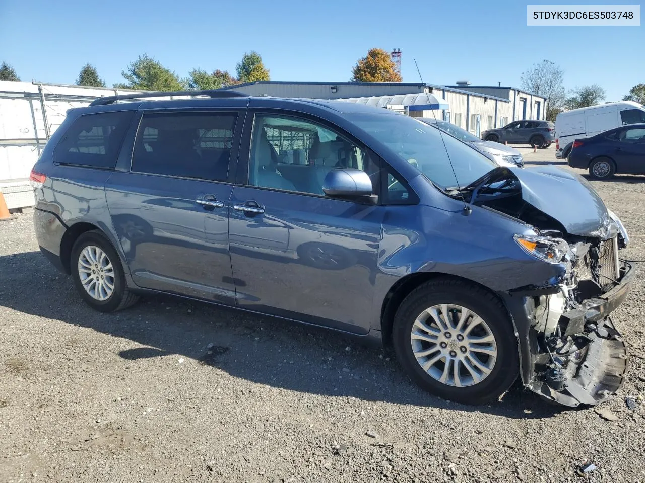 2014 Toyota Sienna Xle VIN: 5TDYK3DC6ES503748 Lot: 76555264