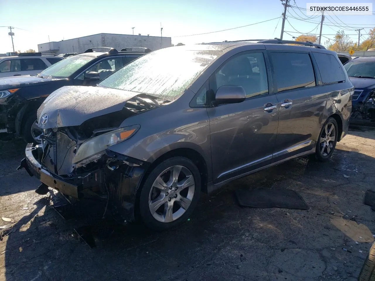 2014 Toyota Sienna Sport VIN: 5TDXK3DC0ES446555 Lot: 76593654