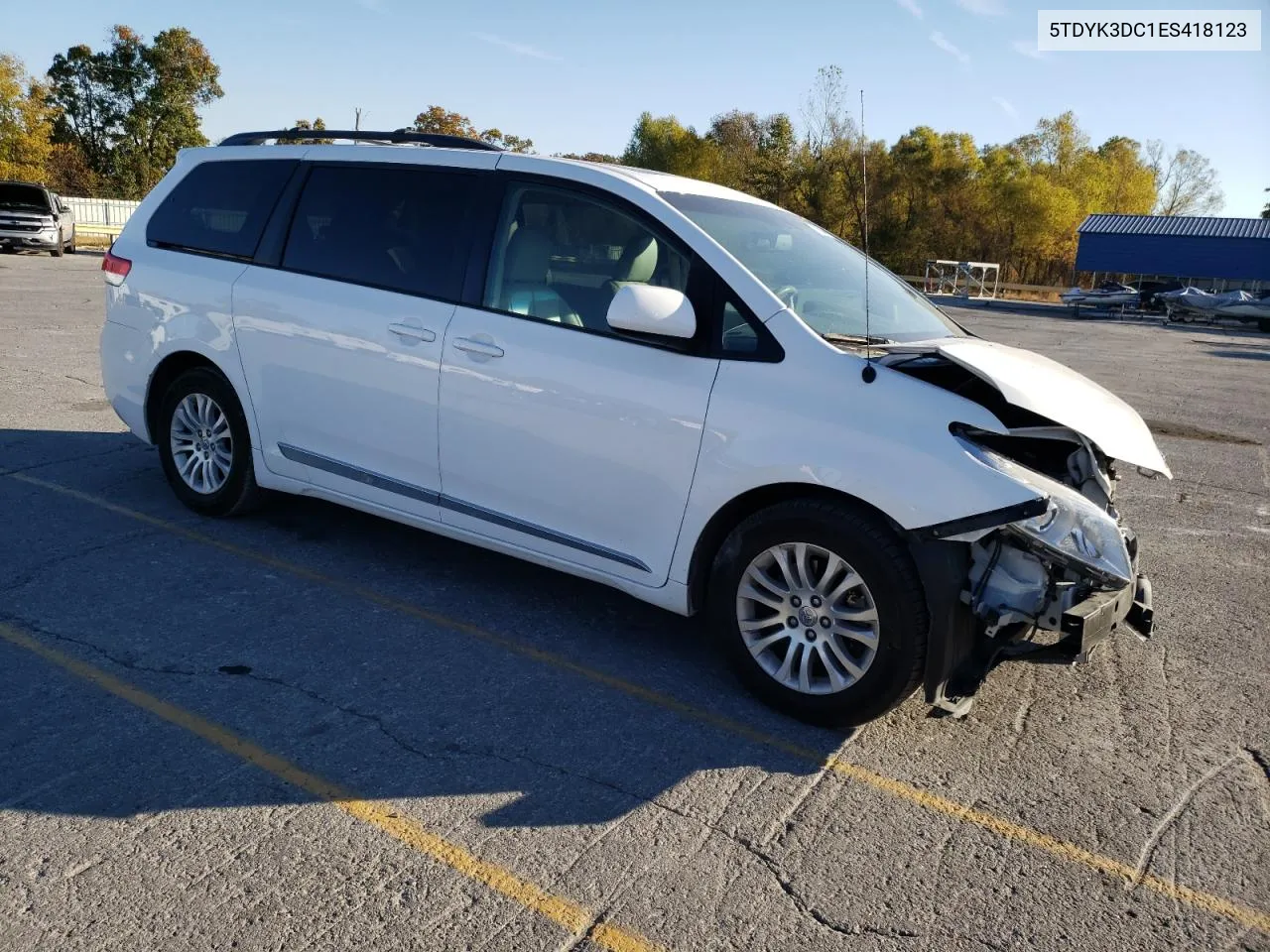 2014 Toyota Sienna Xle VIN: 5TDYK3DC1ES418123 Lot: 76787044