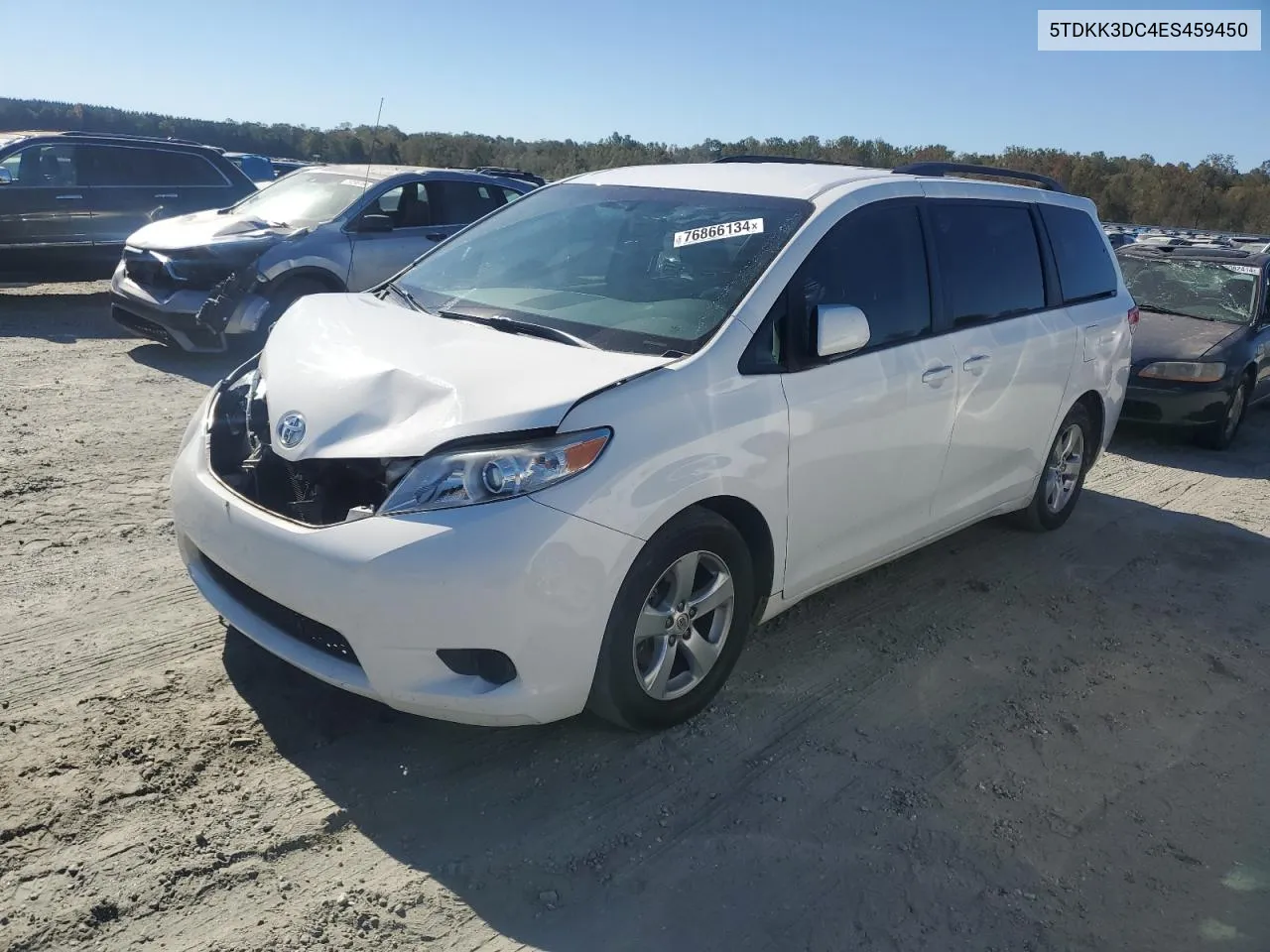 2014 Toyota Sienna Le VIN: 5TDKK3DC4ES459450 Lot: 76866134