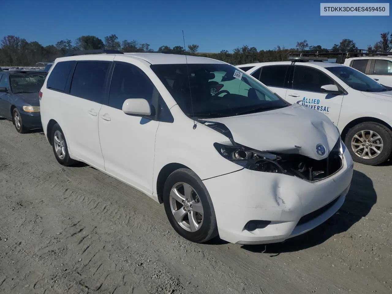 2014 Toyota Sienna Le VIN: 5TDKK3DC4ES459450 Lot: 76866134