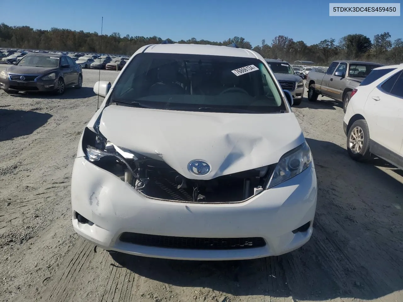 2014 Toyota Sienna Le VIN: 5TDKK3DC4ES459450 Lot: 76866134