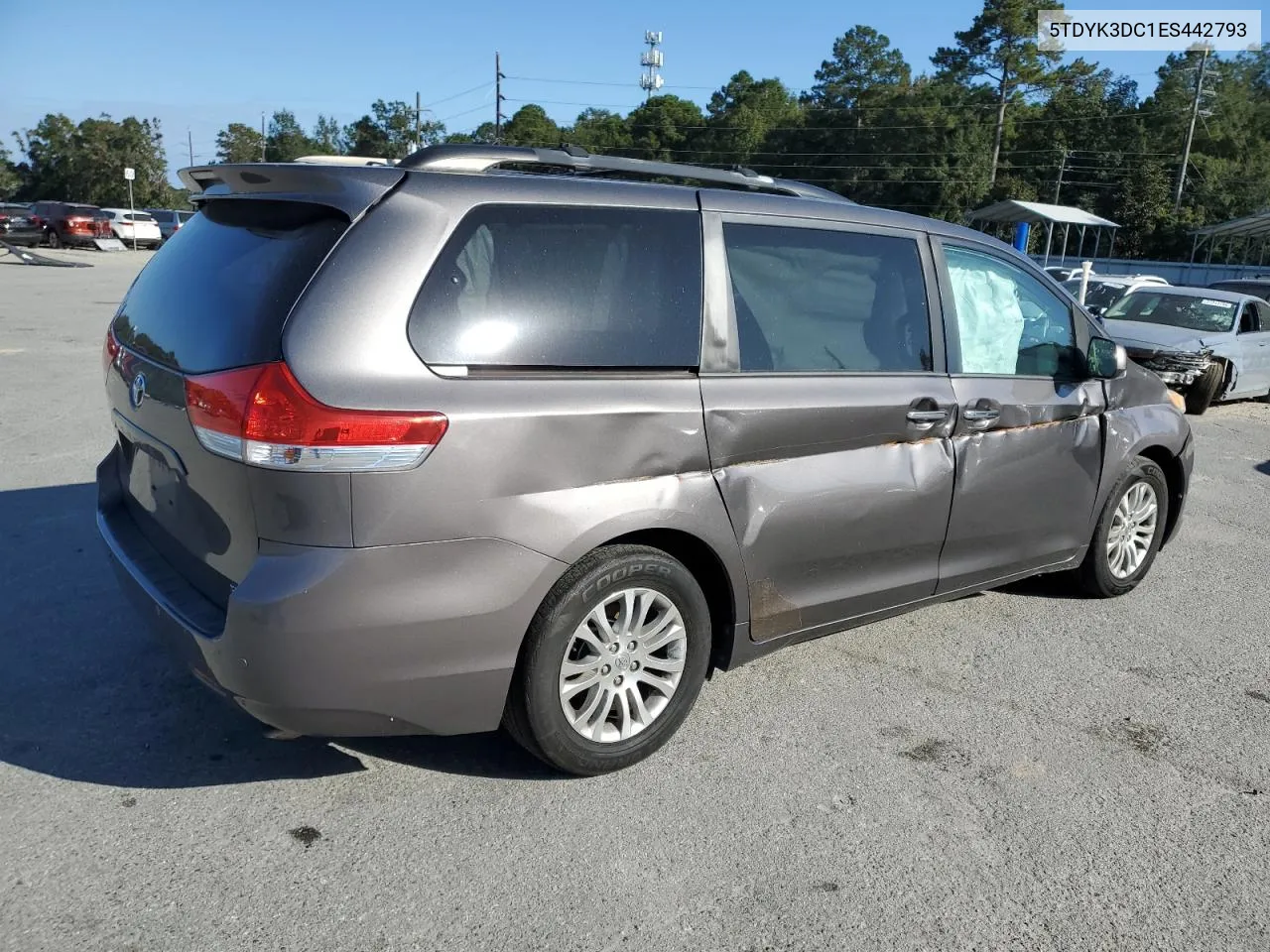 2014 Toyota Sienna Xle VIN: 5TDYK3DC1ES442793 Lot: 76886044