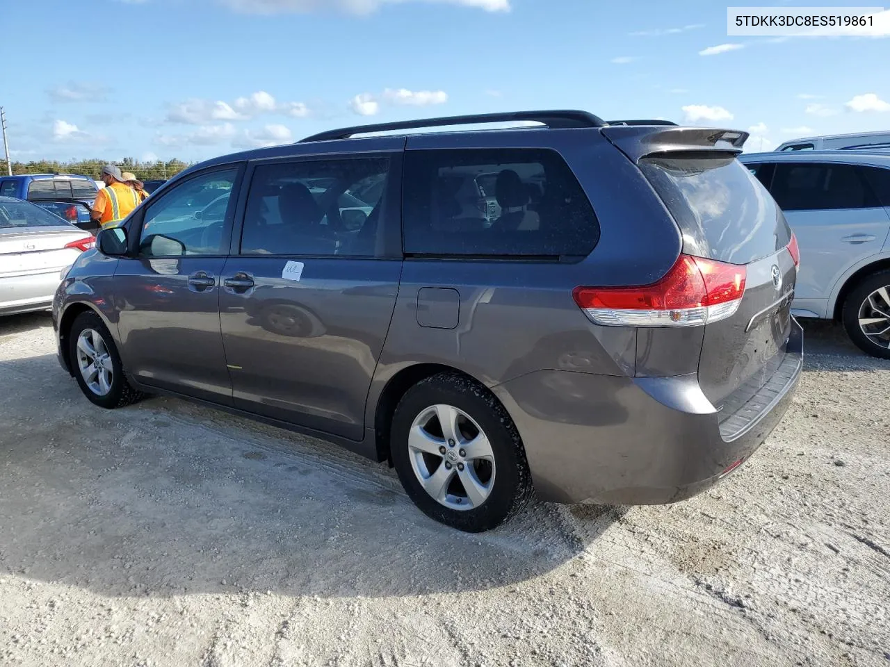 2014 Toyota Sienna Le VIN: 5TDKK3DC8ES519861 Lot: 76921114