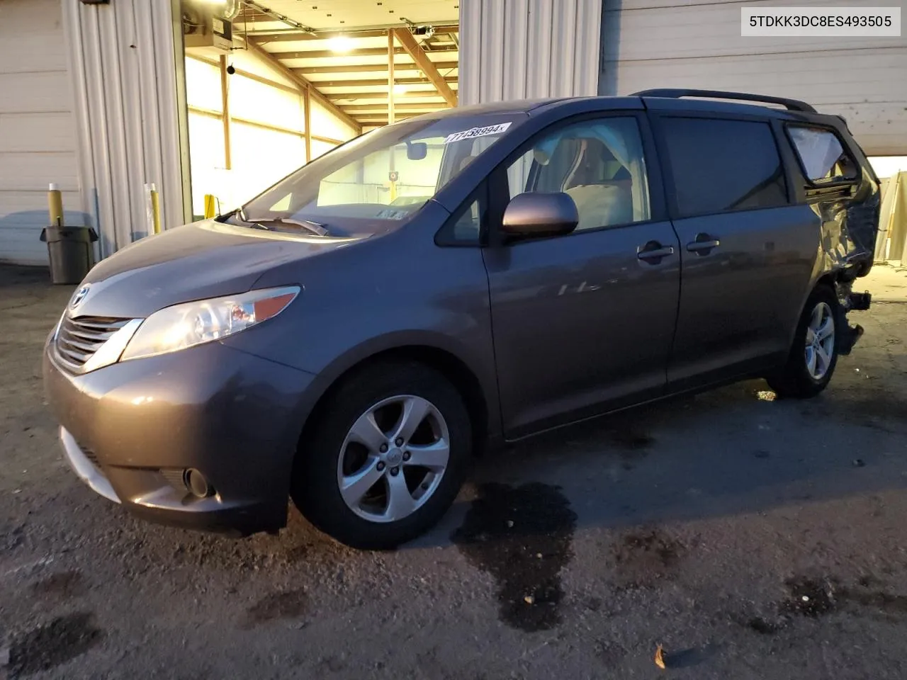 2014 Toyota Sienna Le VIN: 5TDKK3DC8ES493505 Lot: 77458994