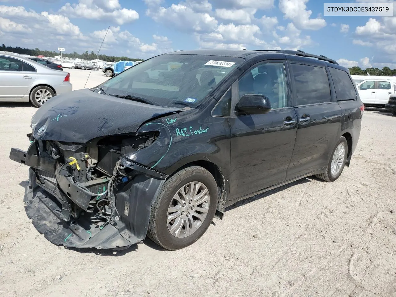 2014 Toyota Sienna Xle VIN: 5TDYK3DC0ES437519 Lot: 77469734