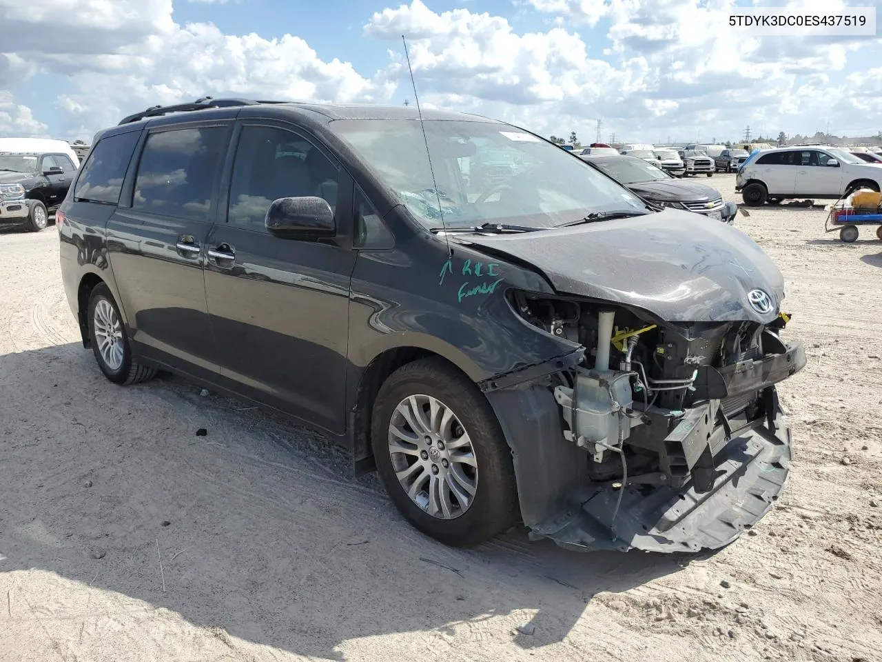 2014 Toyota Sienna Xle VIN: 5TDYK3DC0ES437519 Lot: 77469734