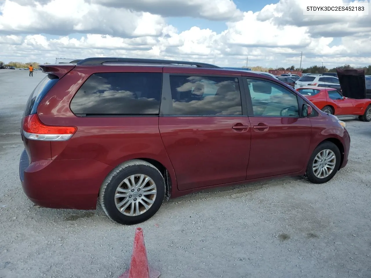 2014 Toyota Sienna Xle VIN: 5TDYK3DC2ES452183 Lot: 77658474