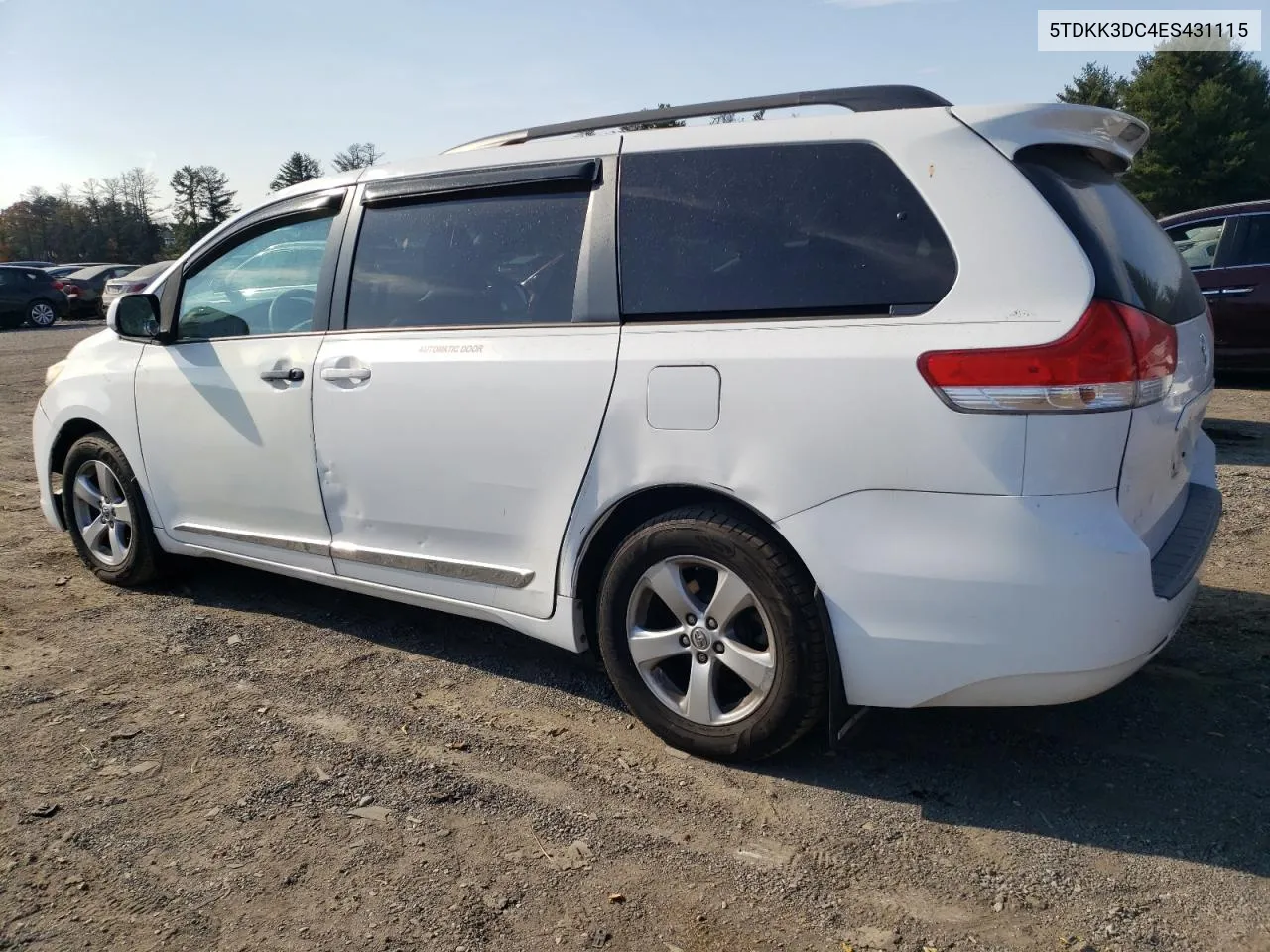 2014 Toyota Sienna Le VIN: 5TDKK3DC4ES431115 Lot: 77672144