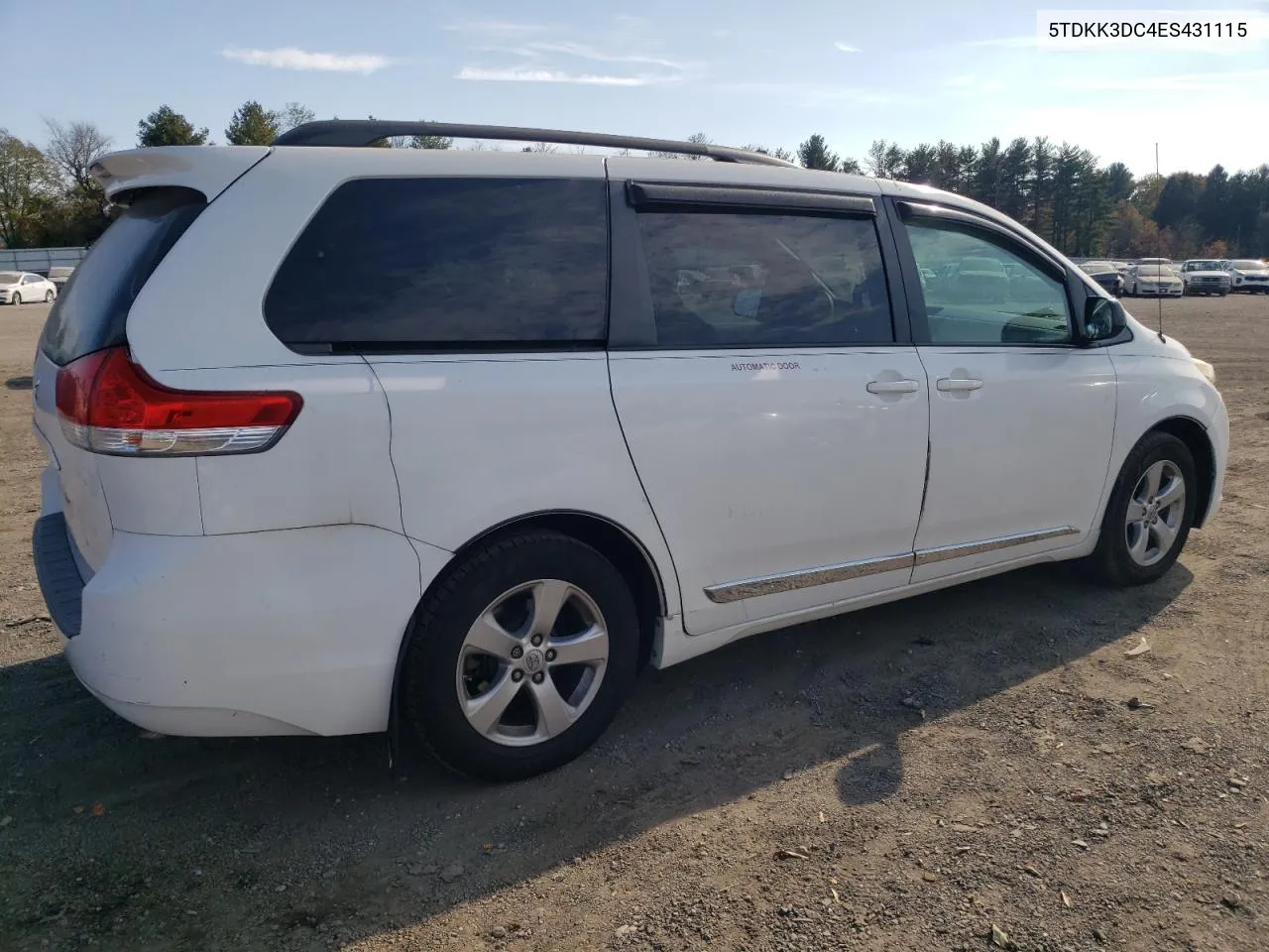 2014 Toyota Sienna Le VIN: 5TDKK3DC4ES431115 Lot: 77672144