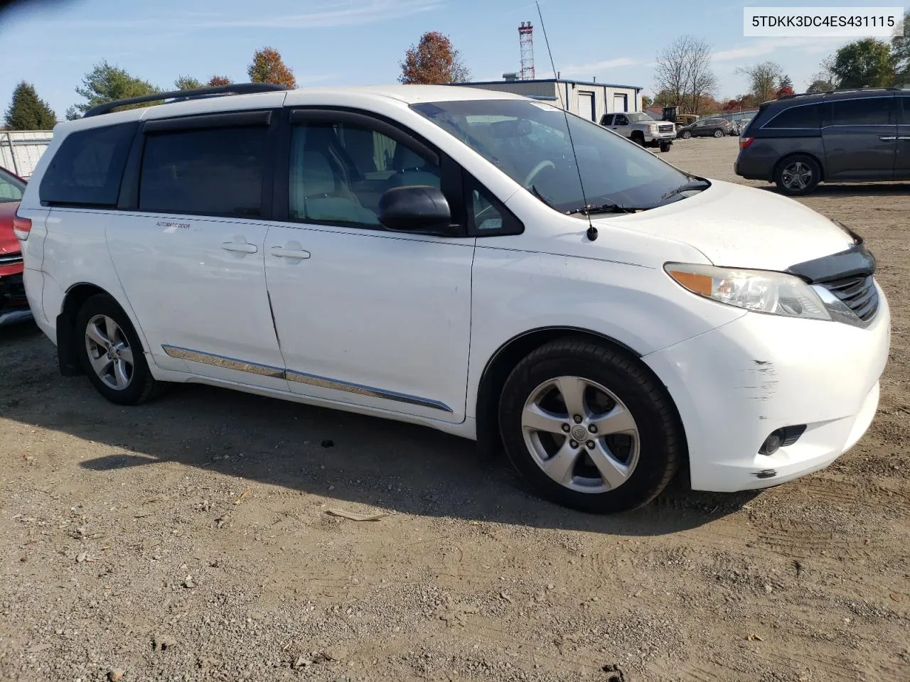 2014 Toyota Sienna Le VIN: 5TDKK3DC4ES431115 Lot: 77672144