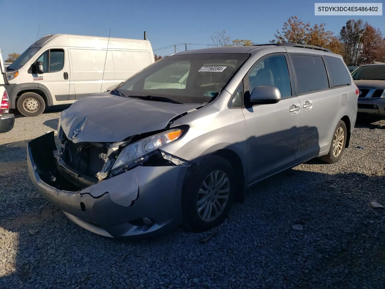 5TDYK3DC4ES486402 2014 Toyota Sienna Xle