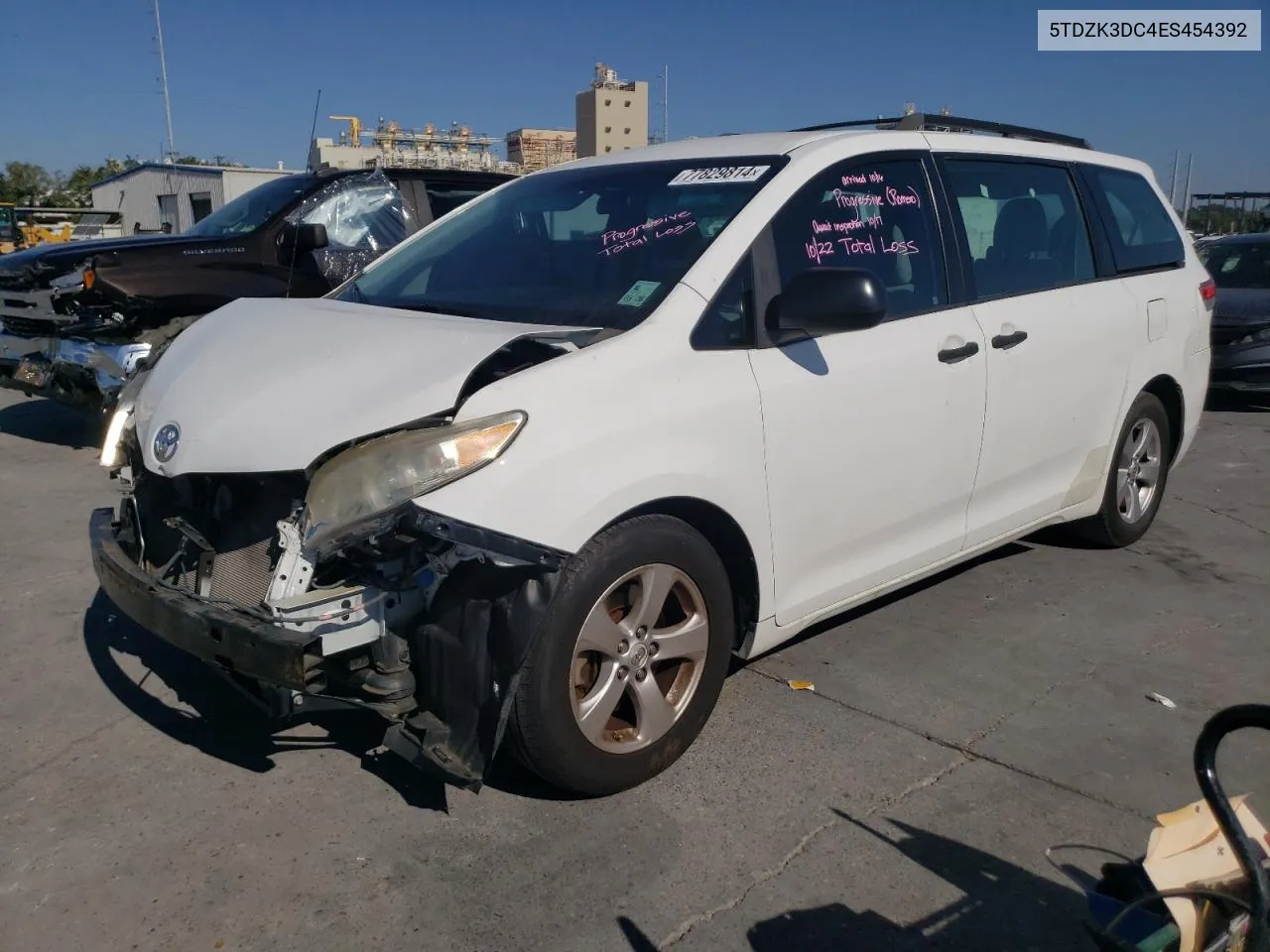 2014 Toyota Sienna VIN: 5TDZK3DC4ES454392 Lot: 77829814