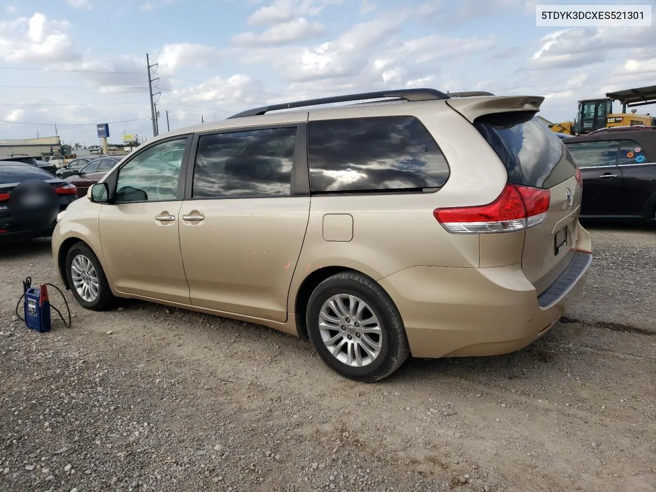 2014 Toyota Sienna Xle VIN: 5TDYK3DCXES521301 Lot: 77992074