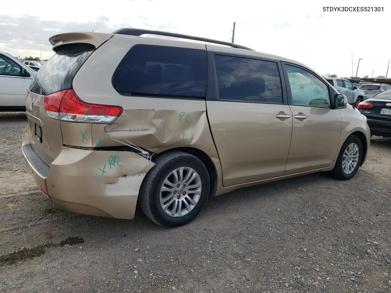 2014 Toyota Sienna Xle VIN: 5TDYK3DCXES521301 Lot: 77992074