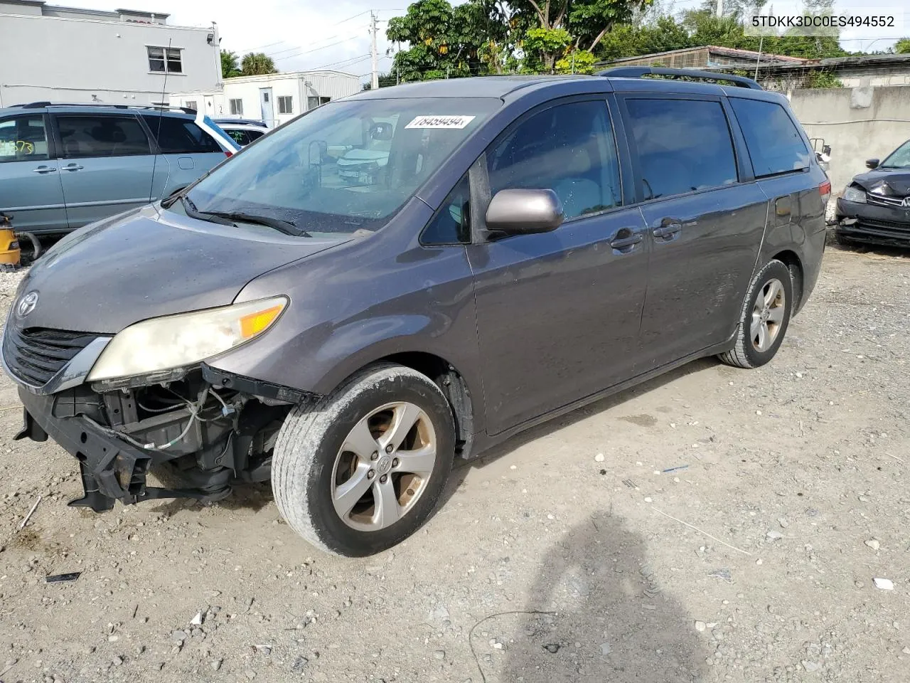 2014 Toyota Sienna Le VIN: 5TDKK3DC0ES494552 Lot: 78459494