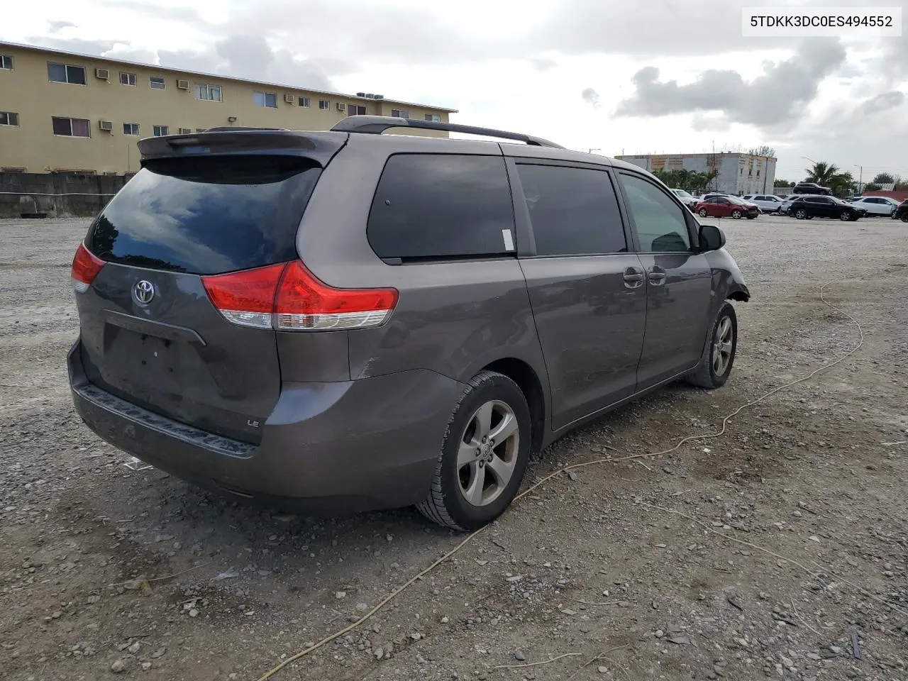 2014 Toyota Sienna Le VIN: 5TDKK3DC0ES494552 Lot: 78459494