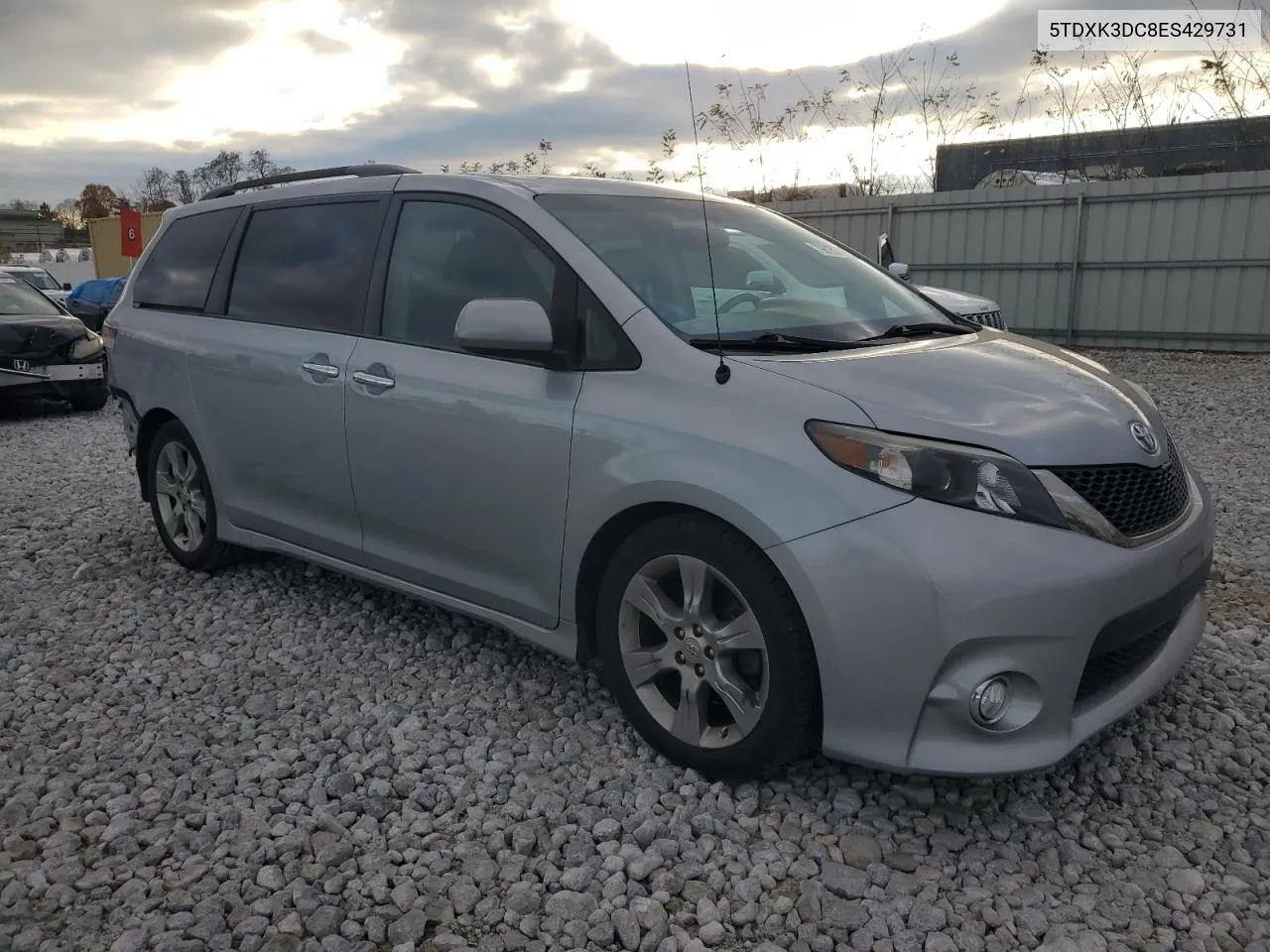 2014 Toyota Sienna Sport VIN: 5TDXK3DC8ES429731 Lot: 79815314