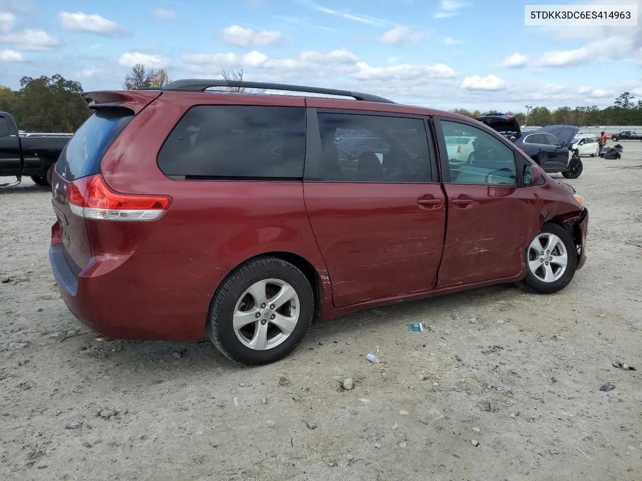 2014 Toyota Sienna Le VIN: 5TDKK3DC6ES414963 Lot: 80067624