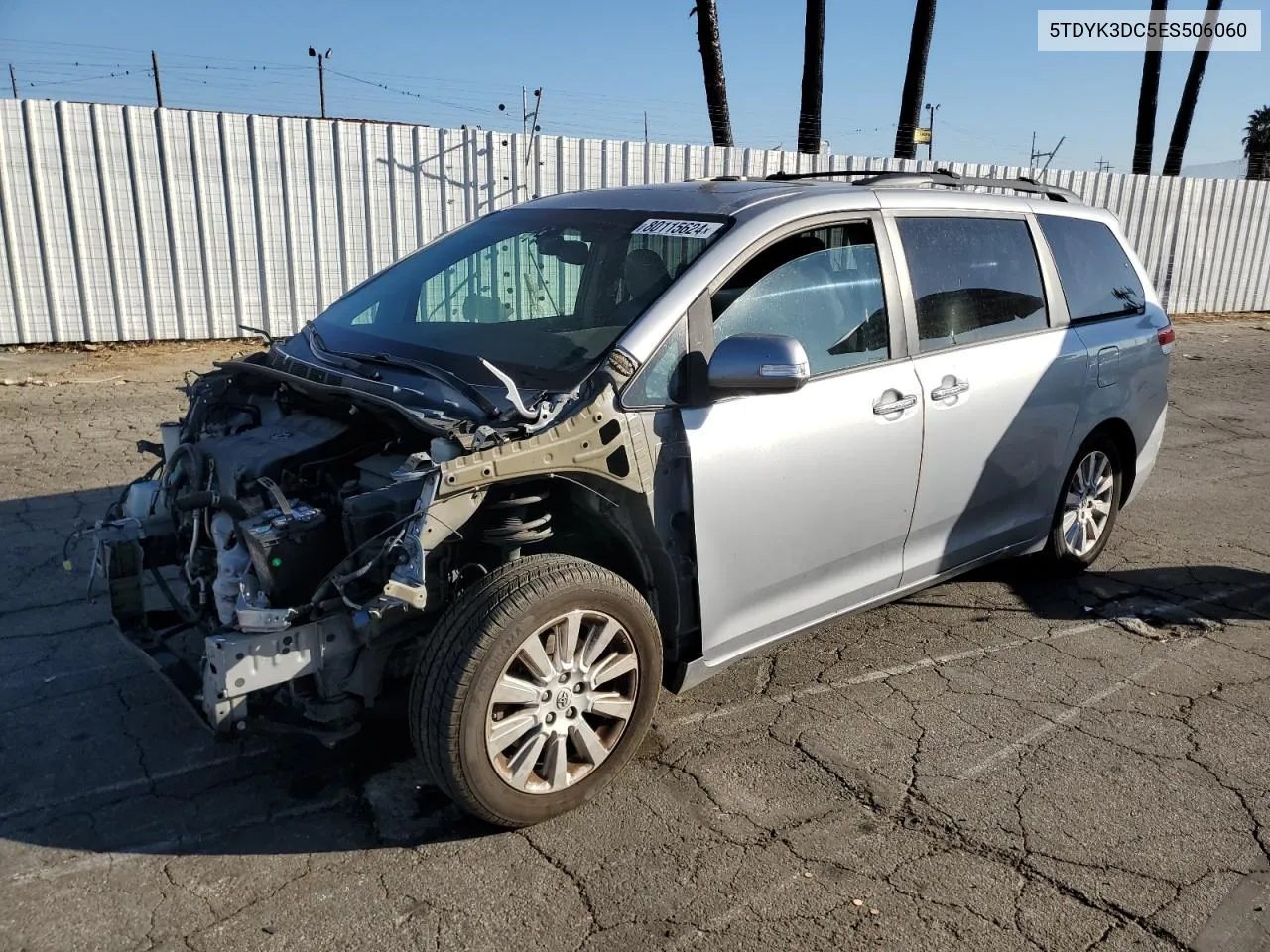 2014 Toyota Sienna Xle VIN: 5TDYK3DC5ES506060 Lot: 80115624