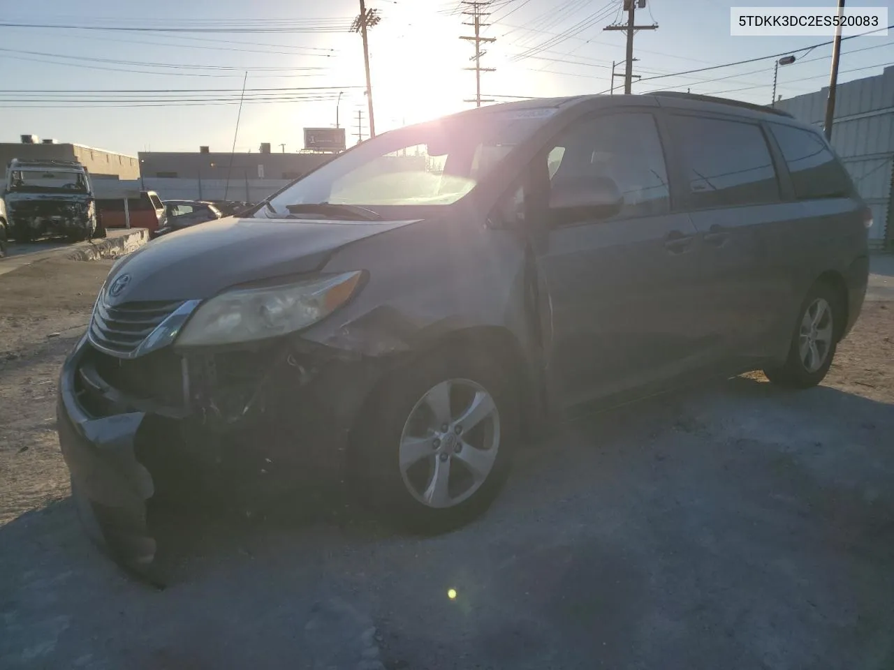 2014 Toyota Sienna Le VIN: 5TDKK3DC2ES520083 Lot: 80344634