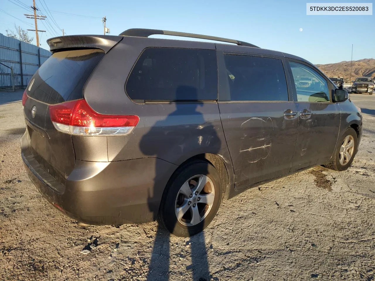 2014 Toyota Sienna Le VIN: 5TDKK3DC2ES520083 Lot: 80344634