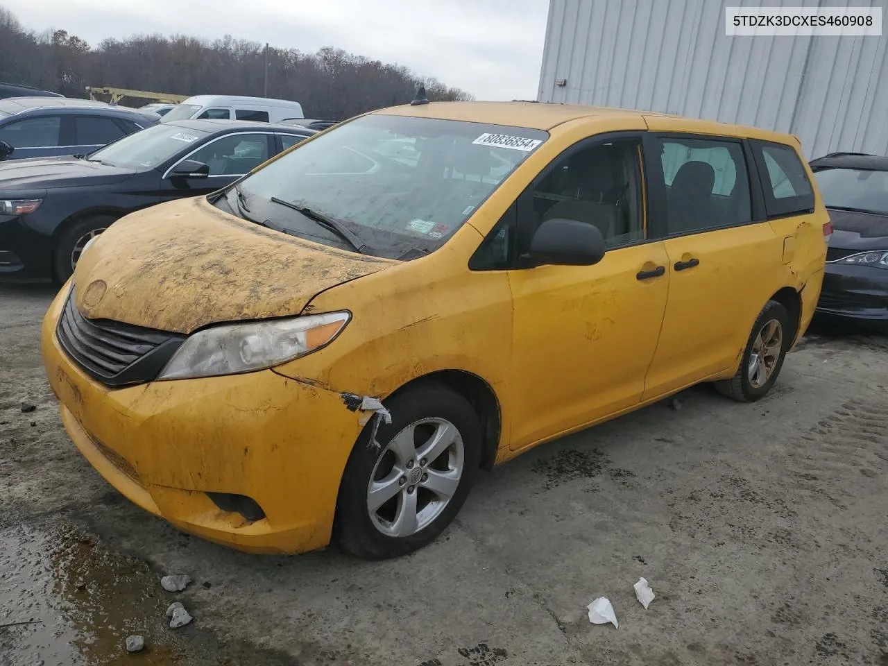 2014 Toyota Sienna VIN: 5TDZK3DCXES460908 Lot: 80836854